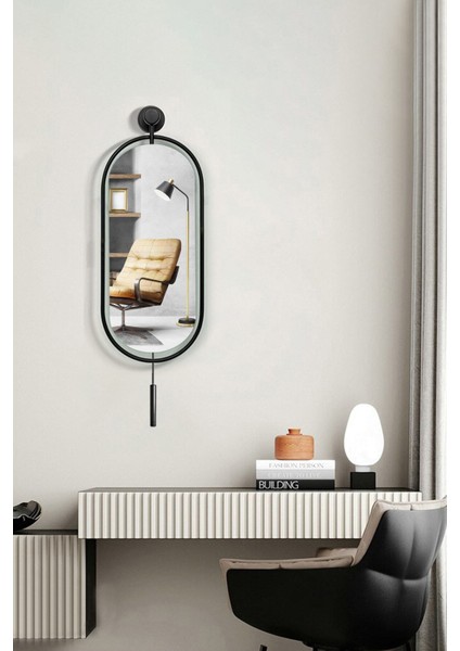 Ayna Siyah - Pendulum Metal Parçalardan Oluşan Duvar Dekor Ayna, Mobilya Dekoratif Duvar Aynası, fırsatları