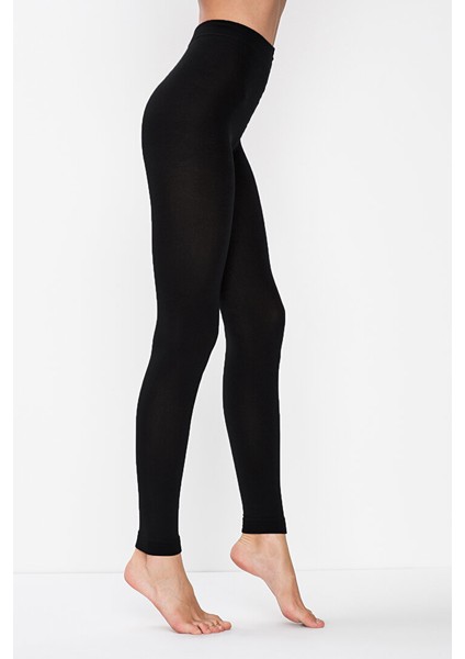 6'lı Eko Paket Penti Siyah Termal Tayt - Black Thermal Leggings