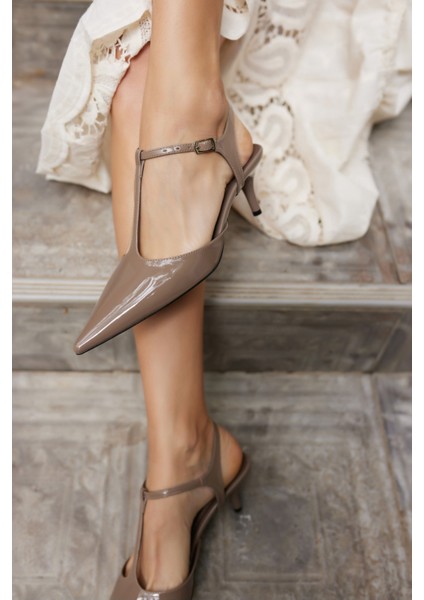 Matteo Kadın Vızon Rugan Topuklu Ayakkabi