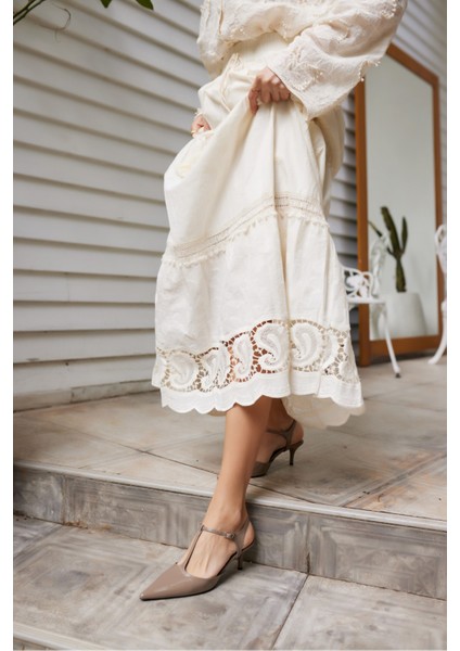 Matteo Kadın Vızon Rugan Topuklu Ayakkabi