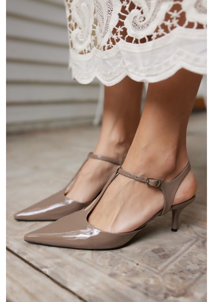 Matteo Kadın Vızon Rugan Topuklu Ayakkabi