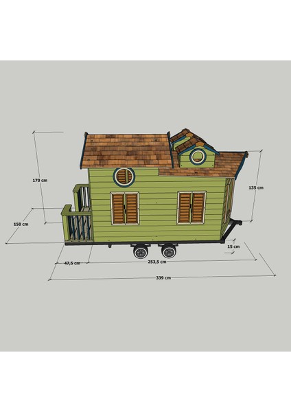 Ahşap Çocuk Tinyhouse Oyun Evi