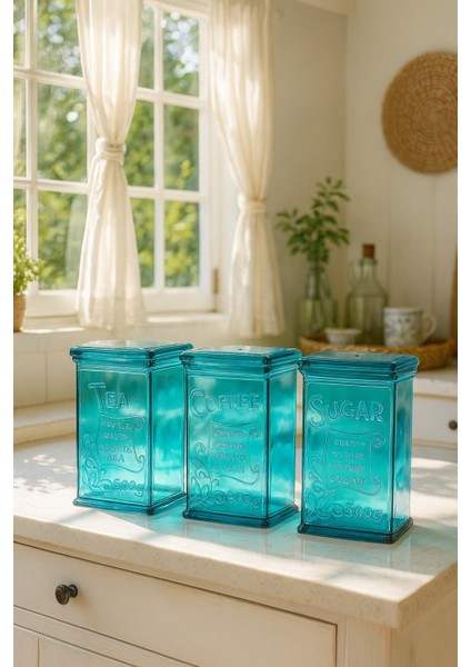 Akrilik Aquamarin Şeker Kahve Çay Kavanozu 500 ml (Vakum Kapak ) modelleri