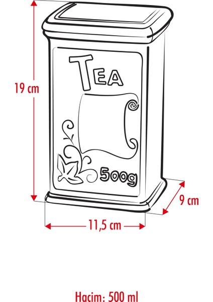 Akrilik Aquamarin Şeker Kahve Çay Kavanozu 500 ml (Vakum Kapak )