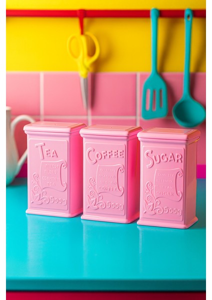 Akrilik Soft Pembe Şeker Kahve Çay Kavanozu 500 ml (Vakum Kapak ) modelleri