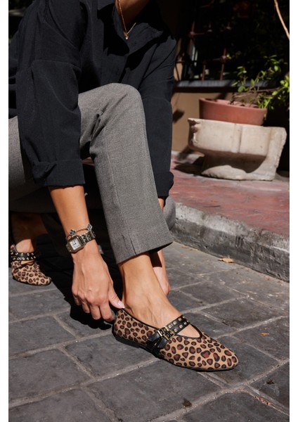 Bervi Kadin Kahve Suet Atkılı Babet