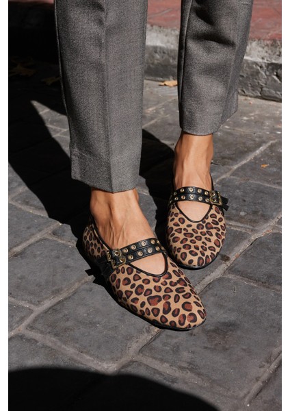 Bervi Kadin Kahve Suet Atkılı Babet