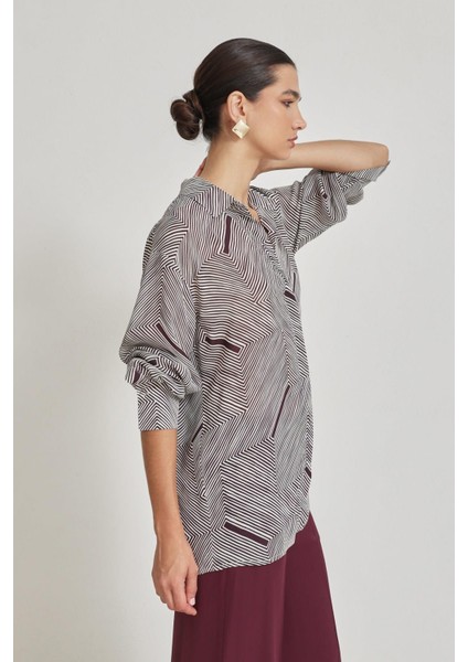 Vişne Desenli Uzun Kollu Gömlek modelleri