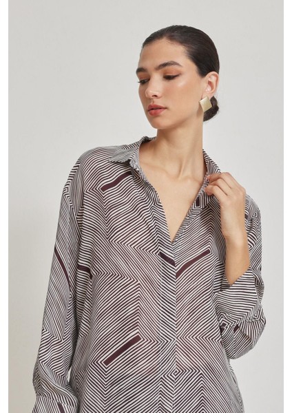 Vişne Desenli Uzun Kollu Gömlek fırsatları