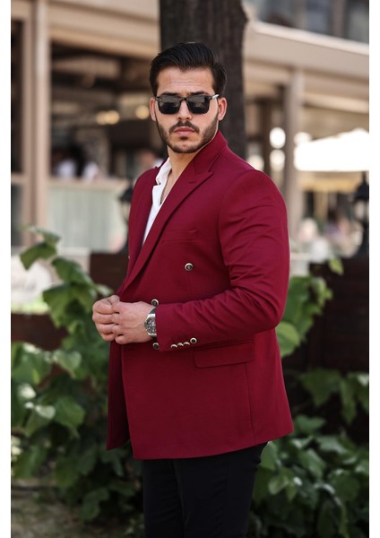 Erkek Slim Fit Penye Kumaş Kruvaze Ceket fiyatları