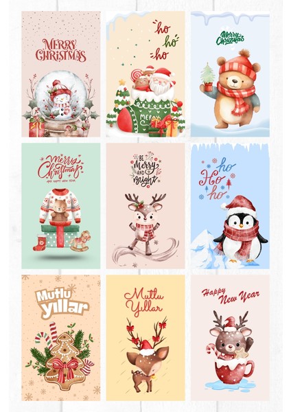 20 Parça Yılbaşı Kartpostal, Zarf ve Sticker Seti (9 Adet Kartpostal, 9 Adet Zarf, 2 Sayfa Sticker) fiyatları