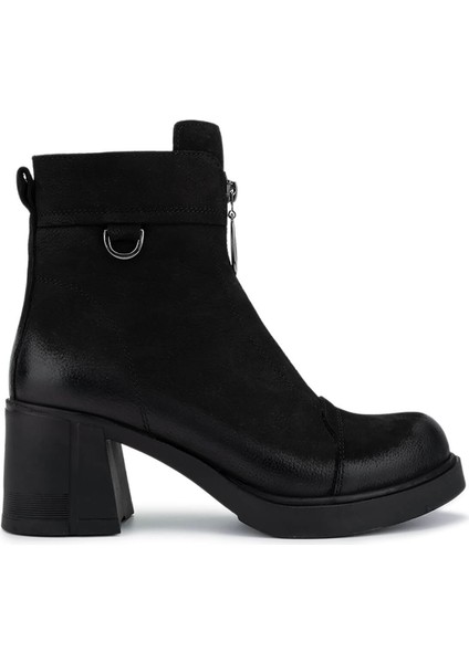 Kadın Hakiki Deri Siyah Nubuk Casual Bot 599 30049 Bn Bot SK25-26 Sıyah Nubuk