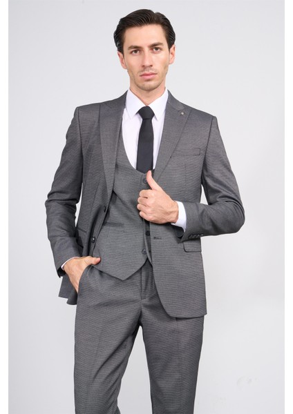 Kagı K26 Siyah Erkek Padova Yeleklı Takım