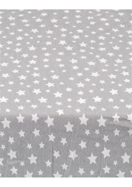 Çift Kişilik Lastikli Çarşaf Seti + Yastık Kılıfı Gri Yıldızlı