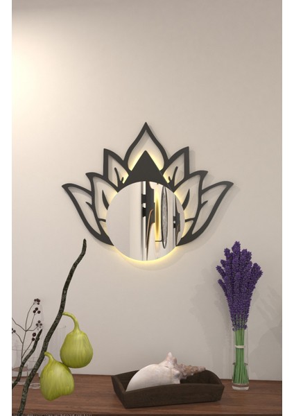 Lotus Damla Tasarım Tescilli Modelimiz Kablosuz (Pilli Led) Modern Dekoratif Metal Ayna Tablo indirimleri