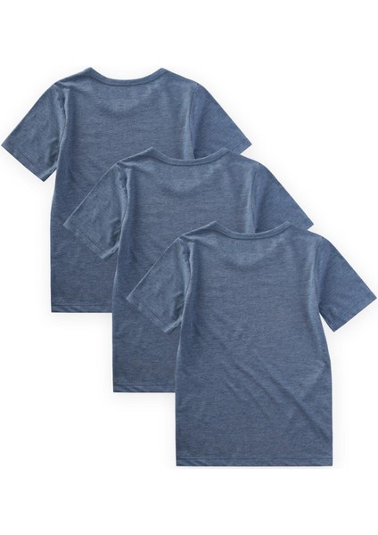 Kısa Kollu Üçlü Erkek Atlet 2-9 Yaş Mavi fiyatları