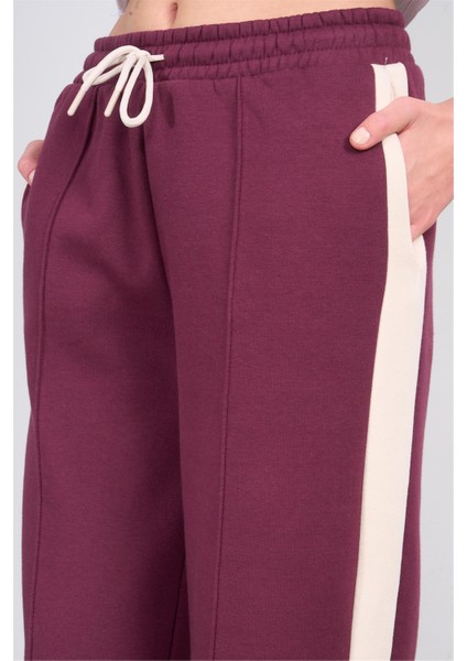 Çetinkaya Fithit 7769 Kadın 3 Iplik Bol Paça Eşofman Alt Mürdüm modelleri