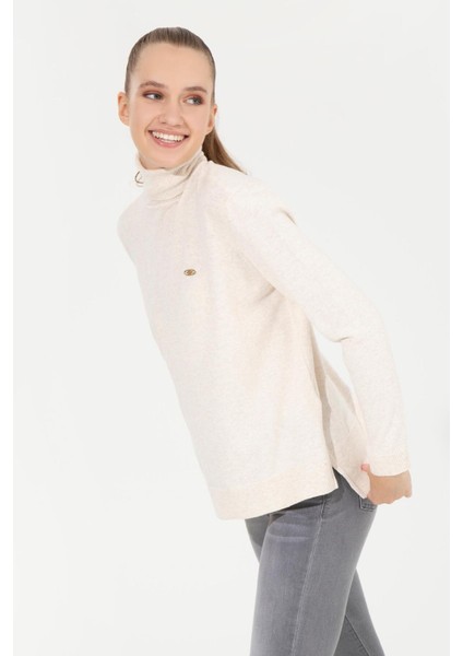 Kadın Krem Melanj Basic Kazak indirimleri