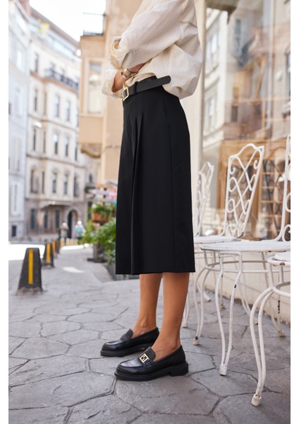 Castilo Kadın Siyah Gercek Deri Ithal Toka Loafer Ayakkabi modelleri