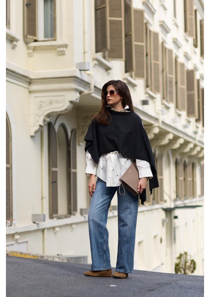 Antrasit Kol Detaylı Rahat Kesim Triko modelleri