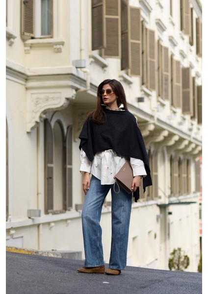 Antrasit Kol Detaylı Rahat Kesim Triko fırsatları