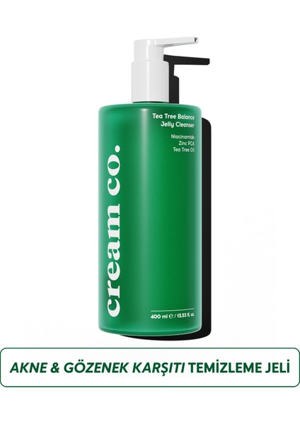 Akne & Siyah Nokta Karşıtı Yüz Temizleme Jeli | Niacinamide Çay Ağacı Yağı | 400 ML