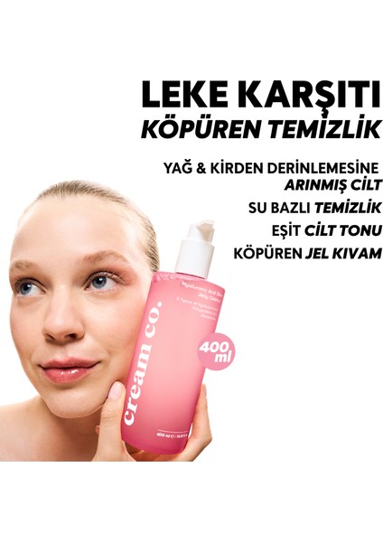 Hyalüronik Asit Yüz Temizleme Jeli | 400 ml | Nemlendirci | Niacinamide Pga | Tüm Cilt Tipleri fiyatları