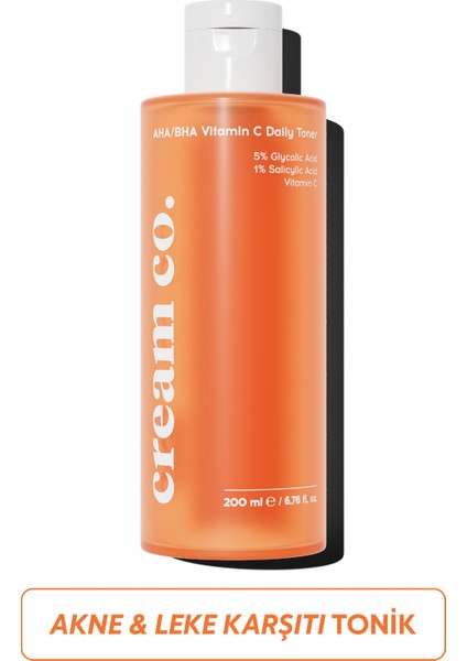 Leke Karşıtı AHA BHA C Vitamini Tonik | Glikolik Asit Salisilik Asit | 200ML