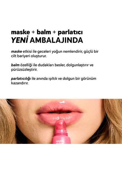 3in1 Lip Balm 402 | Nemlendirici Parlatıcı Dudak Bakım | Pembe Sakız | Hyaluronik Asit Seramid