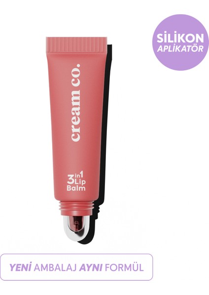Nemlendirici Parlatıcı 3in1 Lip Balm | Dudak Bakım | Cupcake Rose Gülkurusu Hyaluronik Asit Seramid