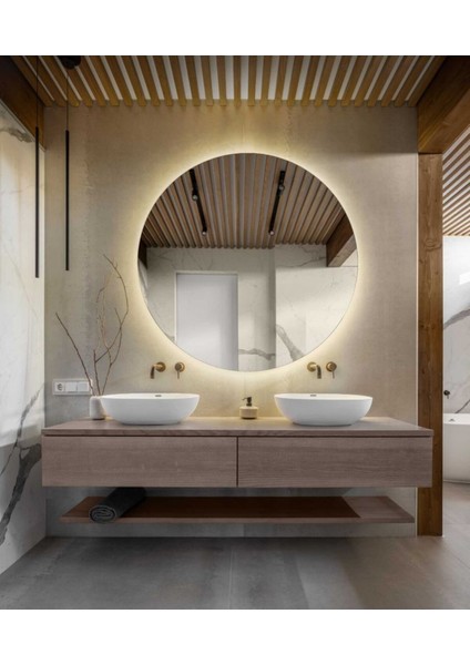 Kablosuz Pilli Ledli 55×55 Boyut 4mm Kalınlık Berrak Rodajlı Ultra Lux Dekor Ayna ( Piller Hediye)