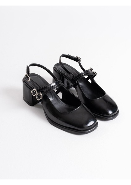 Modaserdem Faye Siyah Rugan Kadın Topuklu Ayakkabı fiyatları