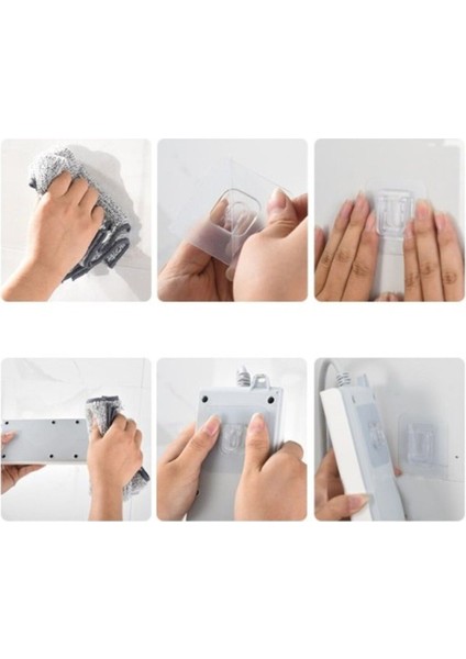 10 Çift Şeffaf Geçmeli Klips Duvar Delmeden Eşya Sabitleme Askısı Seti - Suya Dayanıklı Yapışkanlı fiyatları