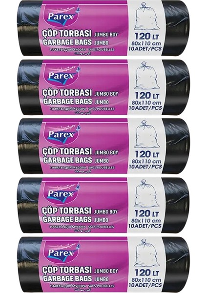 Professional 10'lu Çöp Torbası Jumbo Boy 80 x 110 cm Beşli Paket