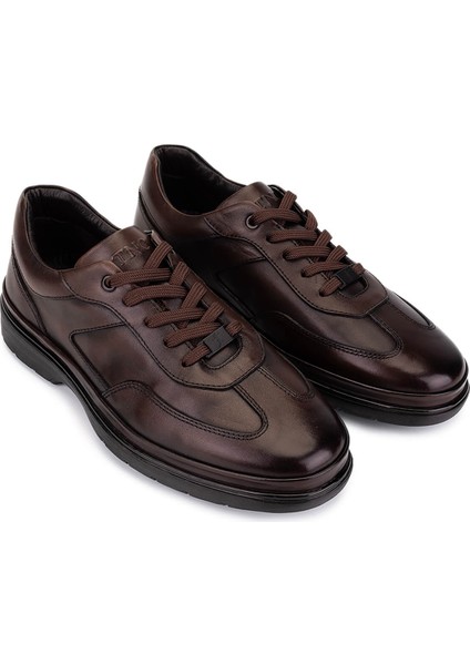 Erkek Hakiki Deri Kahverengi Casual Ayakkabı 298 3016-56603 Erk Ayk SK25-26 Kahve Slvr Alkl fiyatları