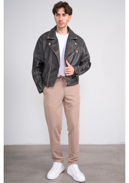 6643 Erkek Meray Regular Jogger Pantolon Vizon