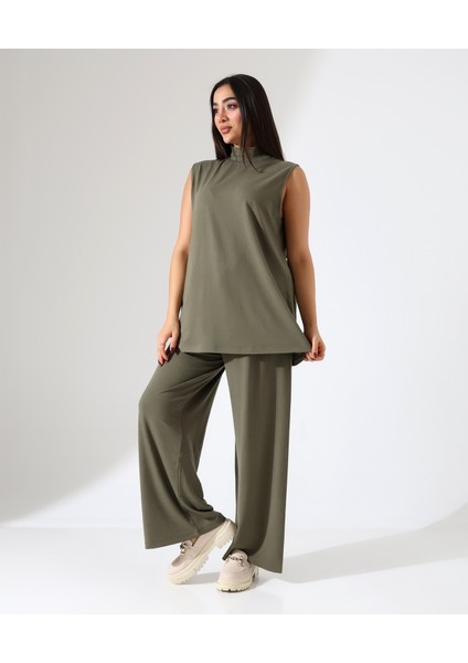 Kadın Sıfır Kol Yün Viskon Boğazlı Bluz modelleri