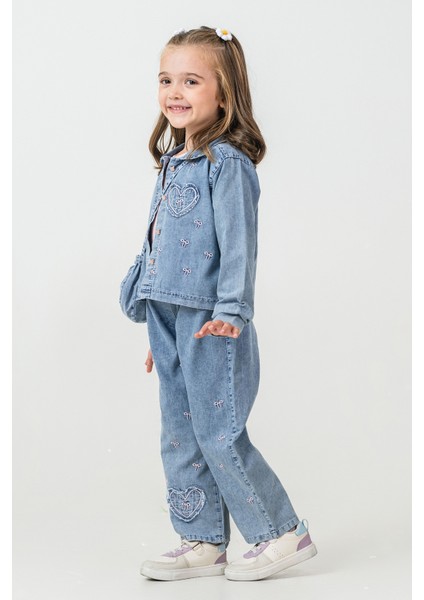 Kalp Nakışlı Çantalı Kız Çocuk 4\'lü Takım - 26K 2242 modelleri