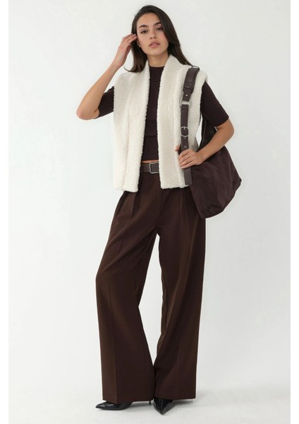 Kadın Peluş Sıfır Kol Yelek Taş Doğal modelleri