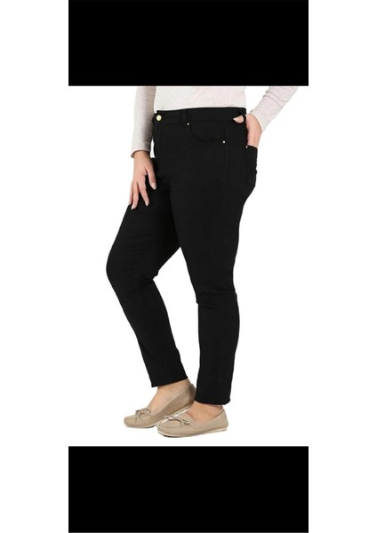 K26 1038 Sıyah Kadın Yuksek Bel 5 Cep Spor Kalıp Bılekte Dar Paca Lıkralı Pantolon