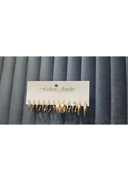 “altın Halka” 12’li (6 Çift) Küpe Seti – Minimalist Zarafetin Imzası