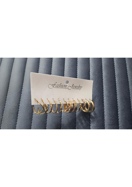 “altın Halka” 12’li (6 Çift) Küpe Seti – Minimalist Zarafetin Imzası modelleri