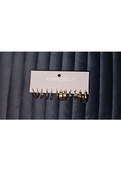 “altın Halka” 12’li (6 Çift) Küpe Seti – Minimalist Zarafetin Imzası fırsatları