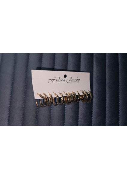 “altın Halka” 12’li (6 Çift) Küpe Seti – Minimalist Zarafetin Imzası