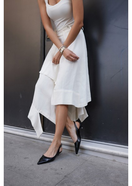 Murcia Kadın Siyah Mini Topuklu Slingback Ayakkabi fırsatları