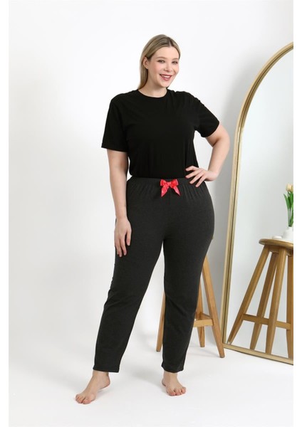 Kadın Pamuklu Büyük Beden Alt Pijama Antrasit modelleri