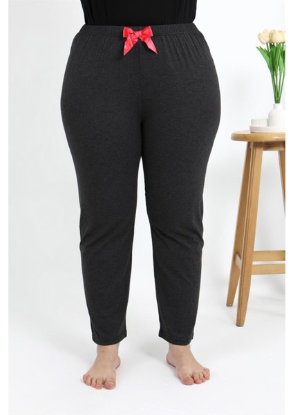 Kadın Pamuklu Büyük Beden Alt Pijama Antrasit fırsatları