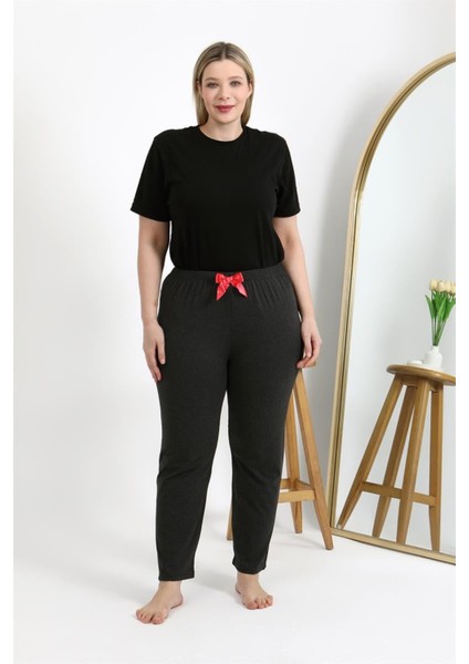 Kadın Pamuklu Büyük Beden Alt Pijama Antrasit indirimleri