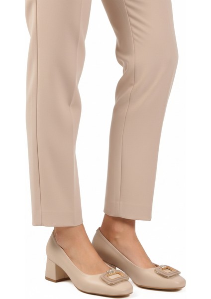 Bej Cilt Hafif Kadın Topuklu Ayakkabı 695040 Z modelleri