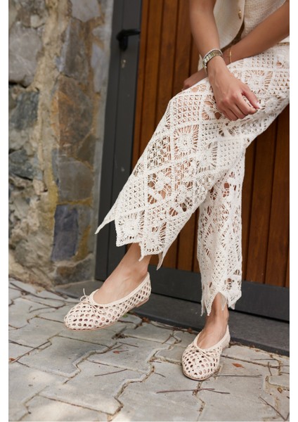 Sıngle Kadın Bej Orgu Ithal Babet indirimleri